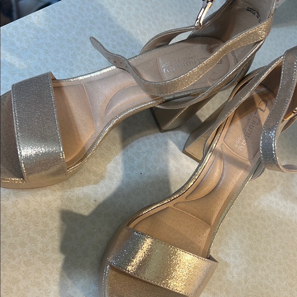 Elegant Gold Strappy Women's Heels